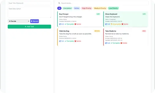 AI-Powered Voice-Controlled Task Manager