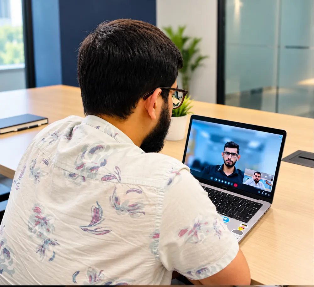 Learner on a live AccioJob online class